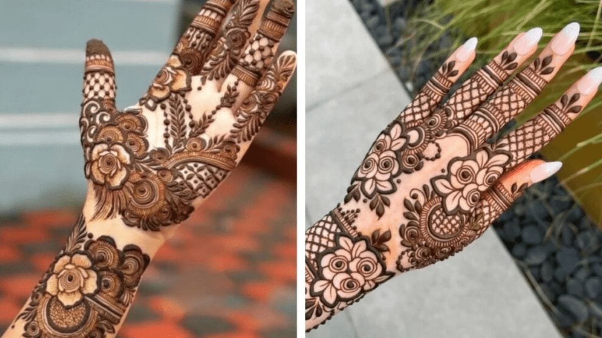 Flower Flower Stylish Back Hand Mehndi Design